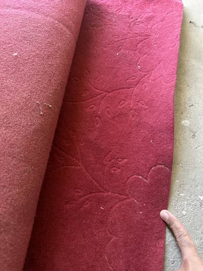 Maroon self flowered designed carpet for sale
