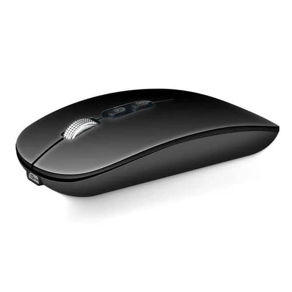 T  Rechargeable 2.4 GHz Wireless Mouse With Silent Clicking