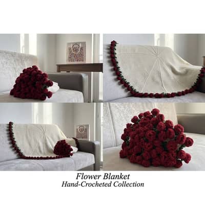Handmade chochet bucket blanket