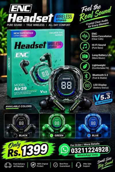 ​Air39 Wireless Earbuds - Brand New