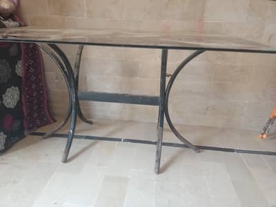 iron dinning only table available with high glasses