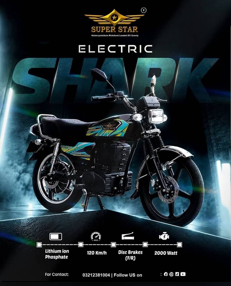 Super Star EV Shark 125 -2000W 2026 - Electric Bikes - 1120852143