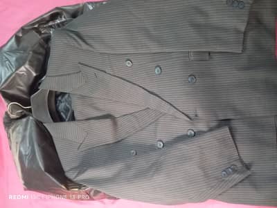 Classic Pinstripe Double-Breasted Suit Set (Two-Piece)