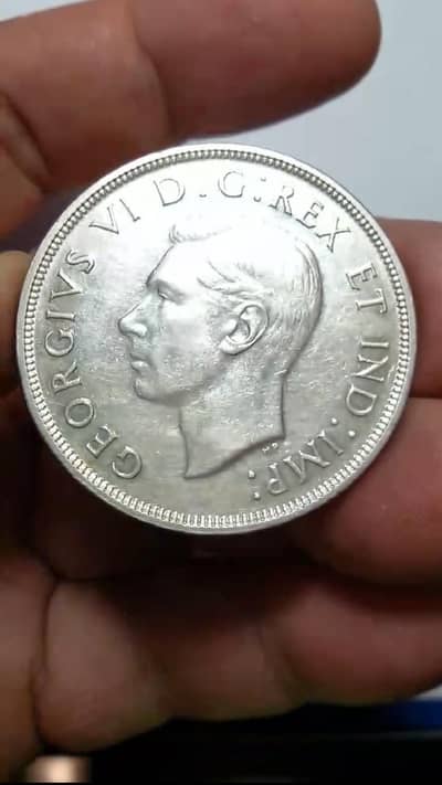 King George VI Vintage Canadian Silver Dollar, Old Coin & Rare Coin