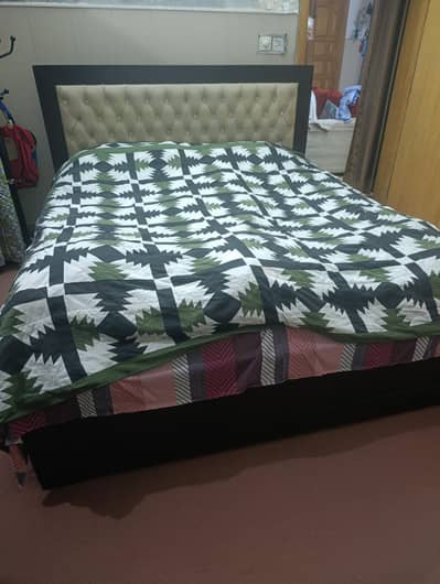 Wooden Double bed with mattress
