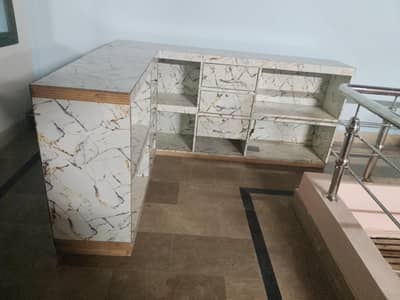 L shape counter for shops