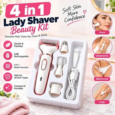 4-in-1 Rechargeable Ladies Shaver & Eyebrow Trimmer Machine
