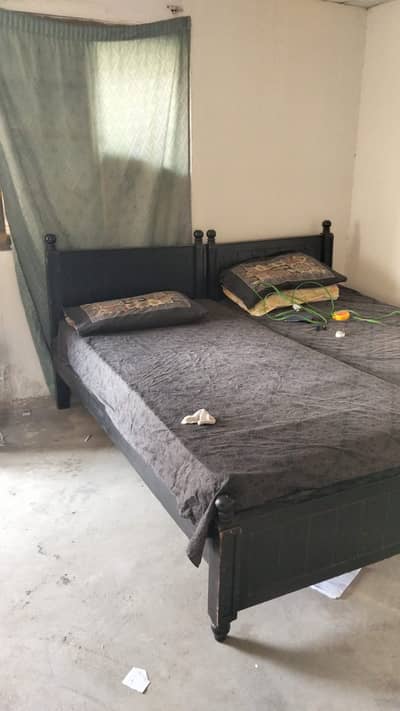 2 single bed either spring mattress for sale