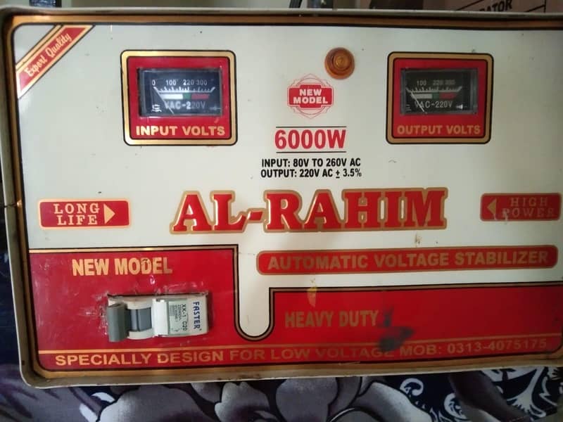 Al-Rahim 6000W Voltage Stabilizer for Refrigerator & Deep Freezer 6