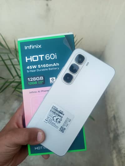 Infinix Hot 60i 6/128.10by10.7 month warranty no open no repair