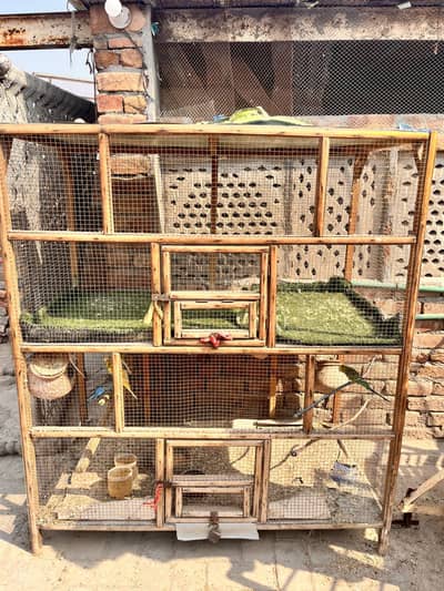 DOUBLE CAGE FOR SELL MADE BY WOOD