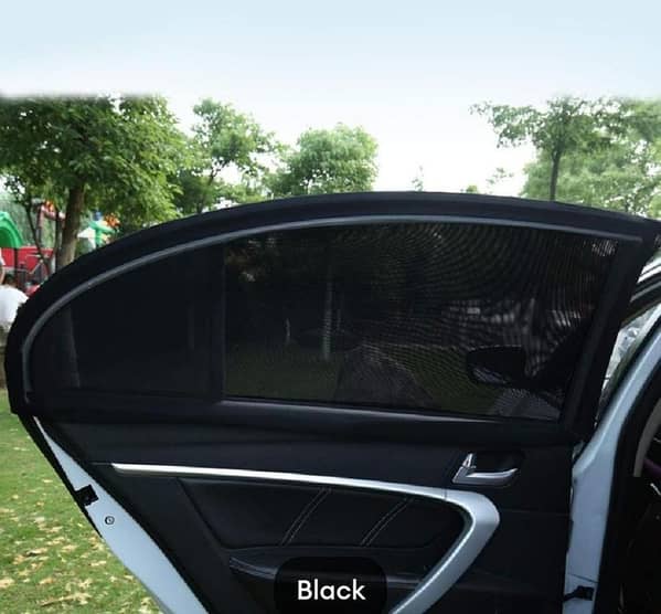 T  4Pcs Car SUV Window Sun Shade Universal Vehicle Sun Protection Window Mesh Elastic Cover