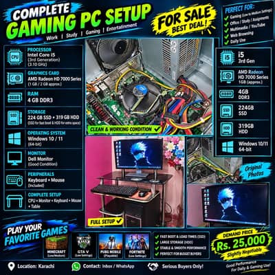 GAMING PC SETUP FOR SALE