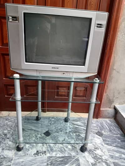 25 inch Sony TV with glass movable trolley