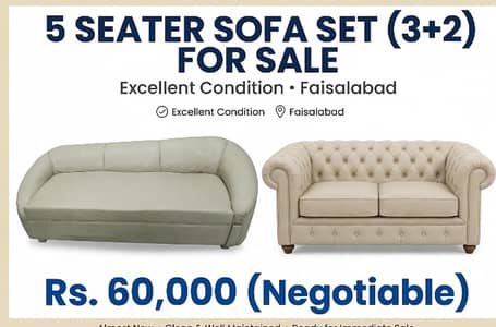 5 Seater Sofa Set for sale (3+2)