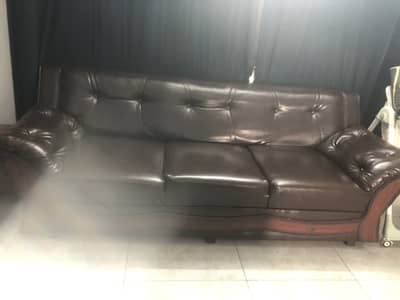 5-Seater Leatherette Sofa Set (3+2) – Solid Wooden Frame
