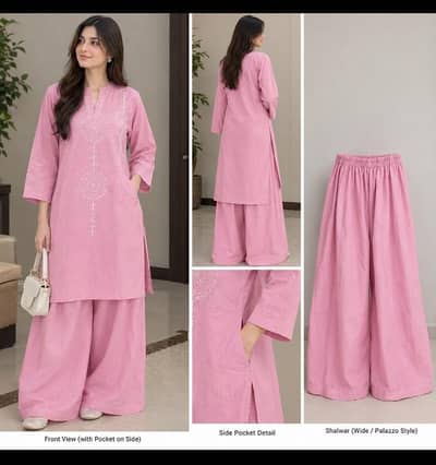 sapphire purple embroidery kurta with wide leg