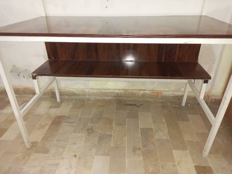 4x2 Ft Computer Table | Study Table | Wooden Table with Shelves 2
