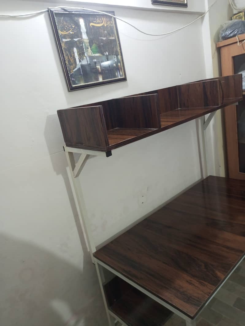 4x2 Ft Computer Table | Study Table | Wooden Table with Shelves 3