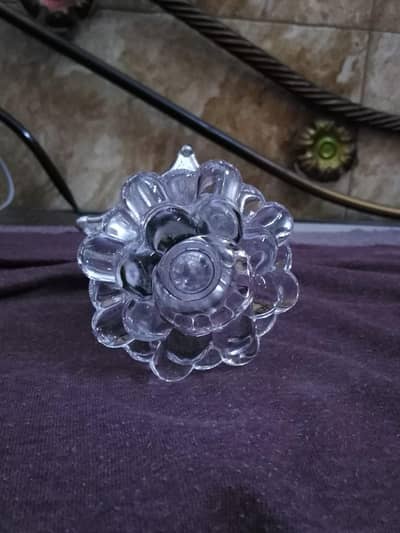 Crystal Flower Design Curtain Rod Finials