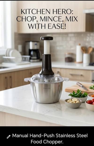 2-litre manual hand-push food chopper