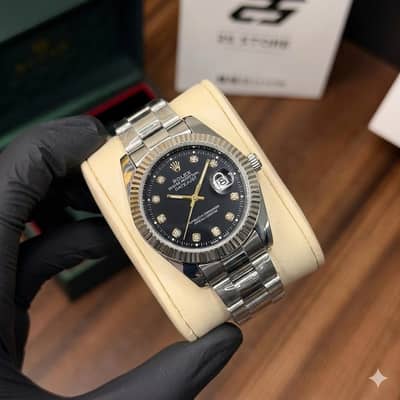 Rolex Datejust Black Dial Luxury Watch For Men
