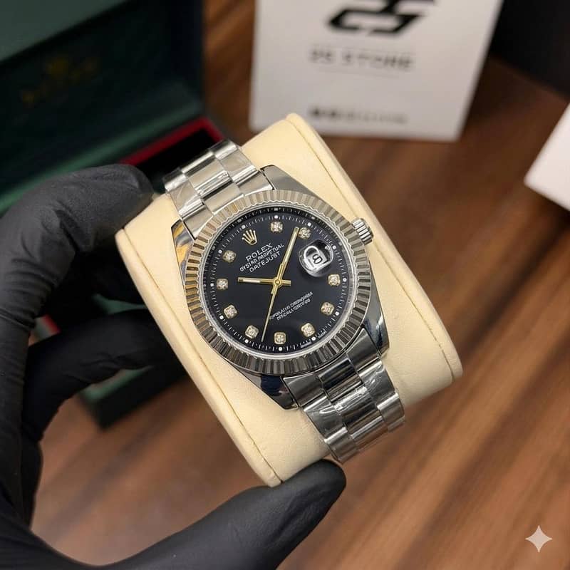 Roles Datejust Black Dial Luxury Watch For Men - Watches - 1120855916