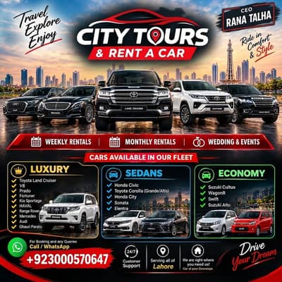 Rent a Car in lahore on Slef Drive - Car Rental Servce at you doorstep
