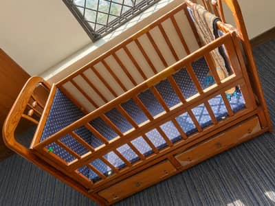 Original Deodar Wood (Diyar) Baby Cot | Excellent Condition