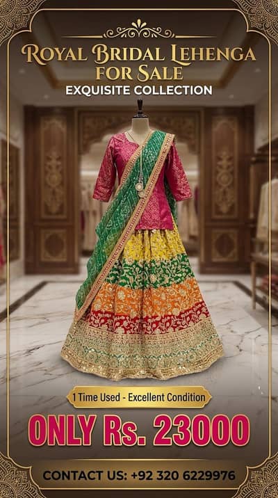 Exquisite royal bridal lehenga for sall once  worn perfect condition