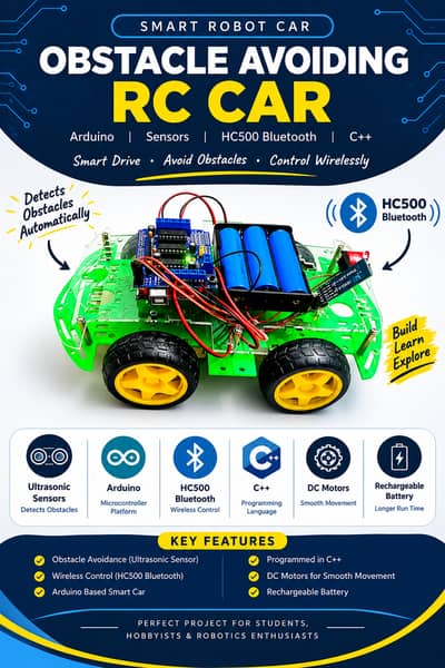 Arduino Smart Robot Car | C++ Project | HC500 Bluetooth Control