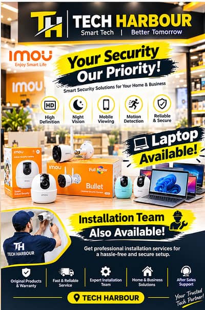 Imou Security Cameras, Laptops & Professional Installation Services |