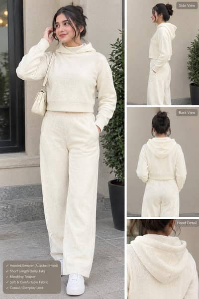 cougar brand wool hoodie and trouser set winter wear