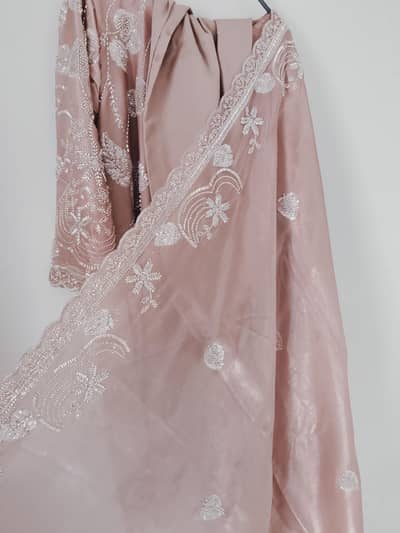 Light Pink Heavy Embroidered Party Wear Suit - Medium - Worn Once