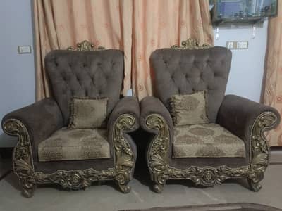 7 seater sofa set and cushions with turkish design cloth