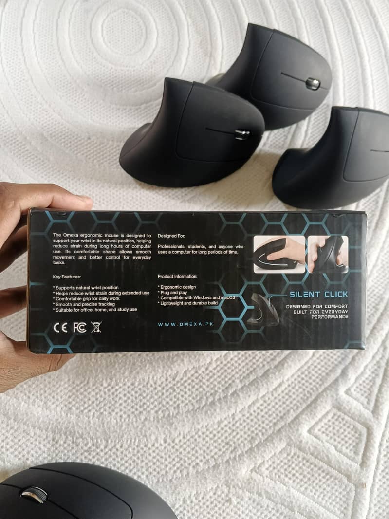 omexa flowgrip vertical mouse / wireless mouse/ 9