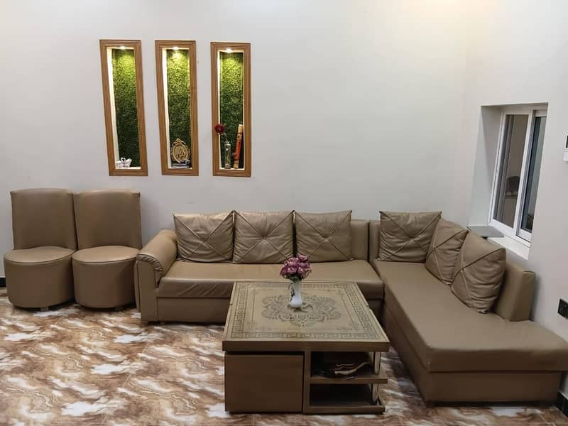 l shape sofas 9 seater. 1 table. . 0