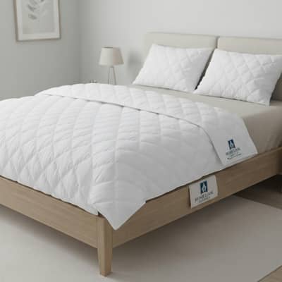 Pure White Quilted Comforter| Razai (Single/Double) & Fiber Mattress |