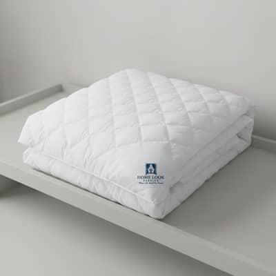 Pure White Quilted Comforter (Single/Double) & Fiber Mattress |