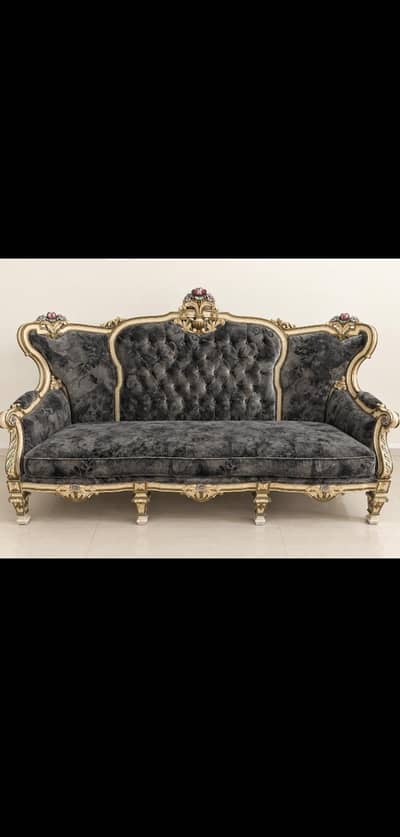 Luxury Chinioti Wood Sofa Set - 5 Seater |Royal carved design|