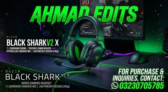 razer black shark v2x new UN touched gaming headphone