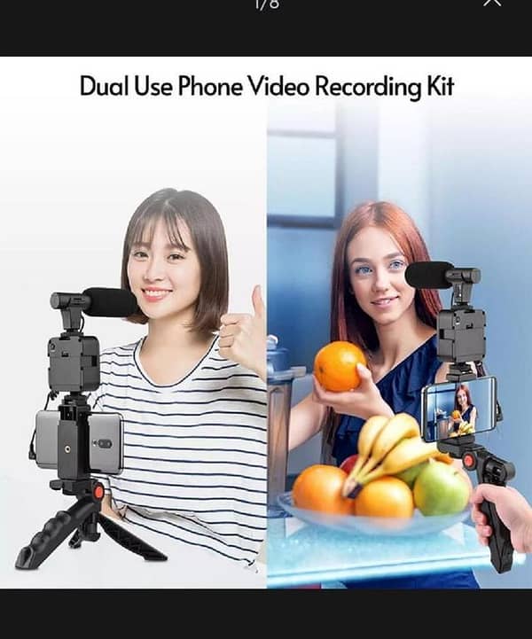 T  Multifunctional professional vlogging kit with tripod led video light and phone holder