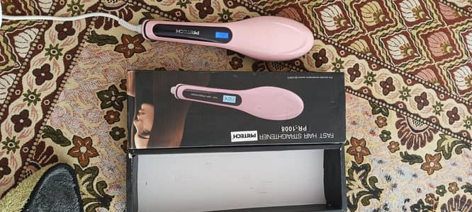 Hair straightener brush