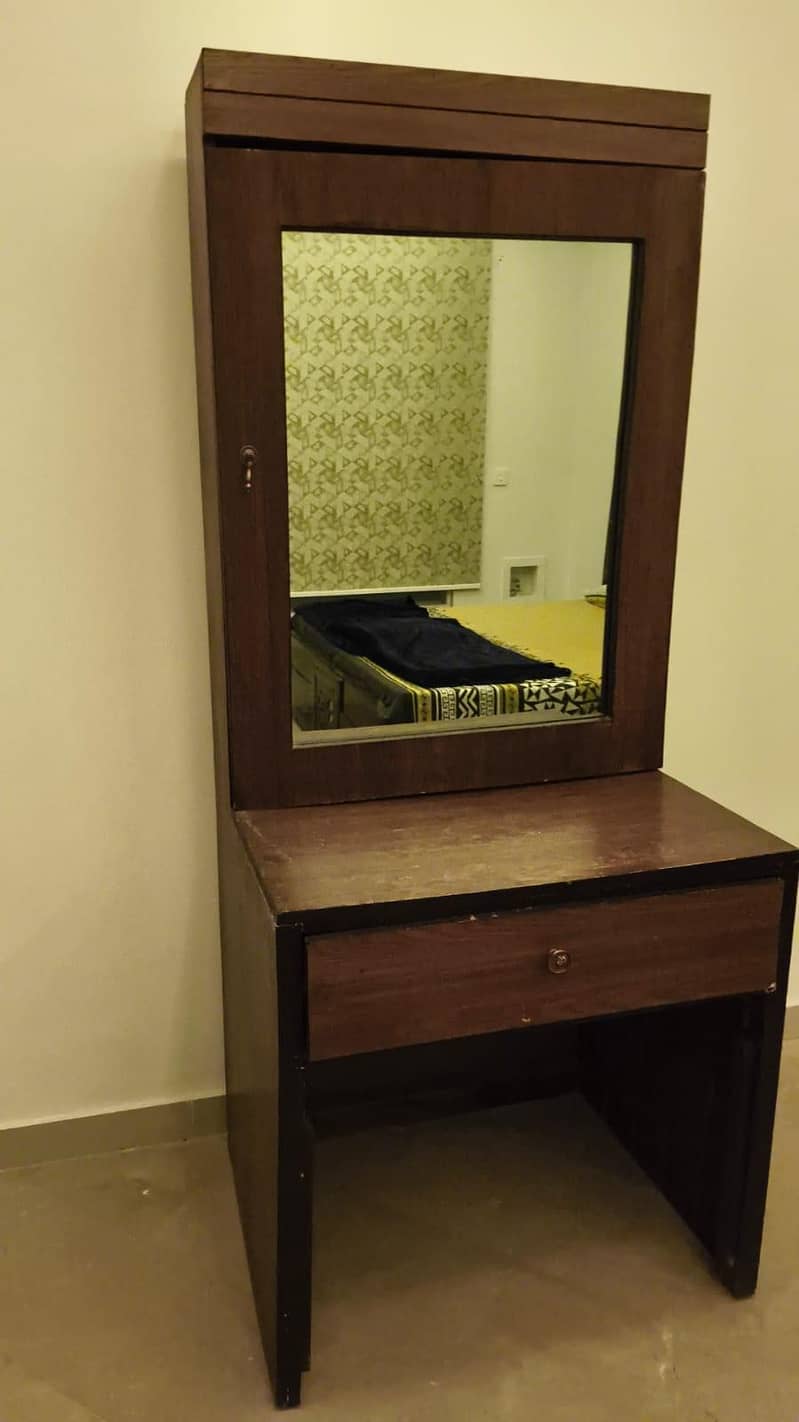 Solid wooden bed set with side table and dressing and Diamond Mattress 5