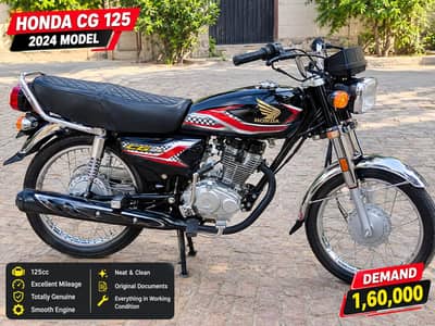 Honda CG 125 2024 Model — Excellent Condition