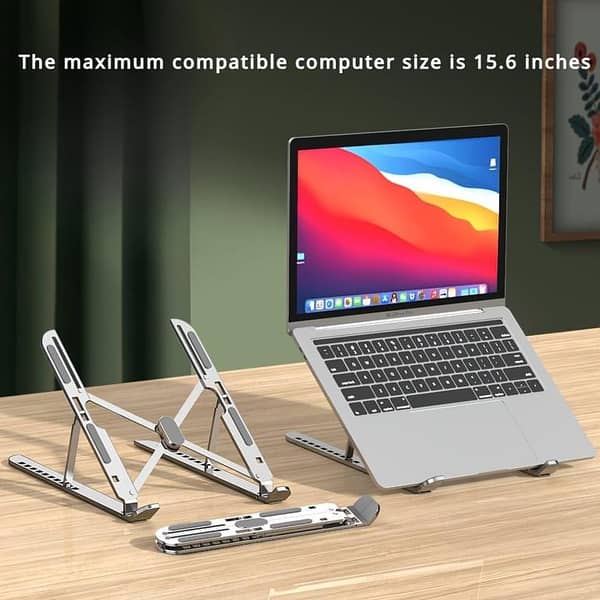 Premium Full Aluminum Laptop Stand: Best Quality, Foldable, Adjustable, Portable, Ergonomic Laptop Holder/Bracket for Desk & Bed (Multi-Color Options)