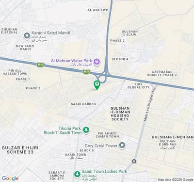 Corner 120 Square Yards Plot in Saadi Garden Block 2 Scheme 33 Karachi