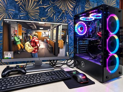 Full Gaming PC Core i5 8th Gen 16GB RAM HP 2K monitor Xbox controller
