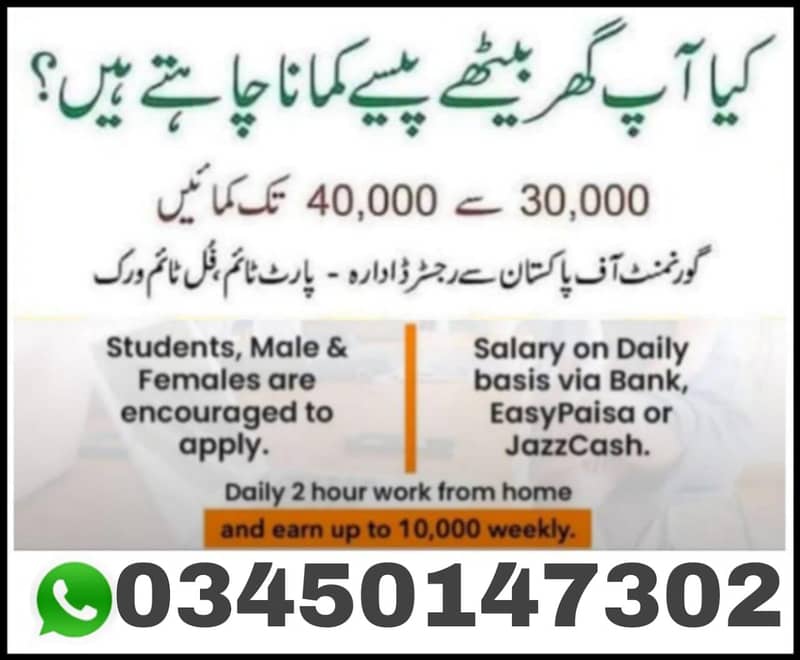 Work From Home | Data Entry | Typing | Online Teaching 0