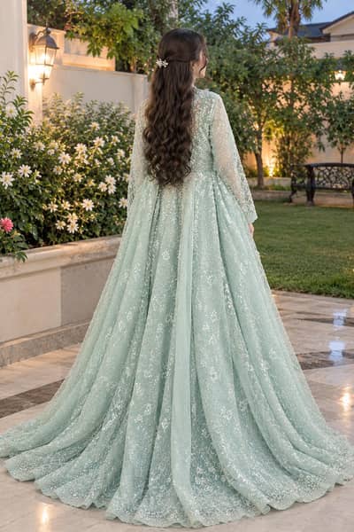 heay embroidery net frock